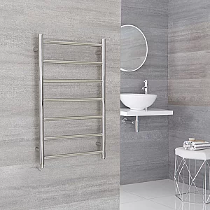 Milano Esk Electric Chrome Stainless Steel Flat Heated Towel Rail 800mm x 500mm