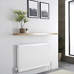 600 x 1100mm Single Panel Radiator Milano Compact Type 11 White Convector Radiators