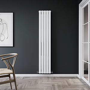 Milano Alpha 1780 x 350mm White Double Flat Panel Vertical Designer Convector Radiator