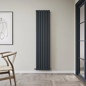 1780 x 420mm Anthracite Twin Flat Panel Designer Radiator Milano Alpha