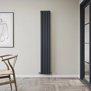 Dark Grey Double Flat Panel Convector Radiator with Designer Look 1780 x 280mm Milano Alpha