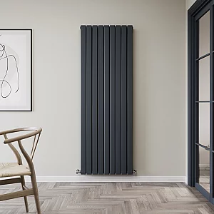 Milano Alpha Anthracite Vertical Flat Panel Designer Convector Radiator 1780mm x 630mm Double Panel