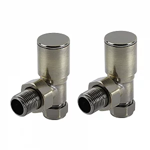 Milano Angled Radiator Valves Brushed Gold Bronze Brass Chrome Anthracite Black Finish