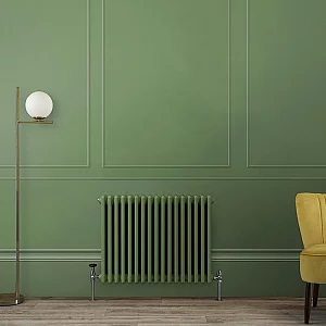 600mm x 785mm Triple Column Green Horizontal Classical Radiator Milano Windsor