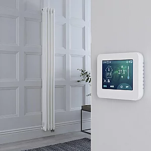 Milano Windsor White Traditional Vertical Electric Triple Column Radiator 1800mm x 200mm with Touchscreen WiFi Thermostat