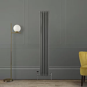 1800mm x 290mm Triple Column Grey Tall Traditional Radiator Milano Windsor