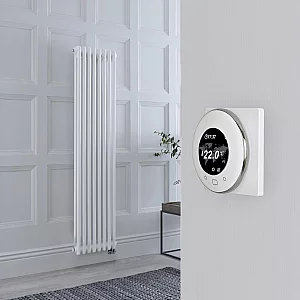 Milano Windsor White Traditional Vertical Electric Double Column Radiator 1500mm x 380mm with WiFi Thermostat