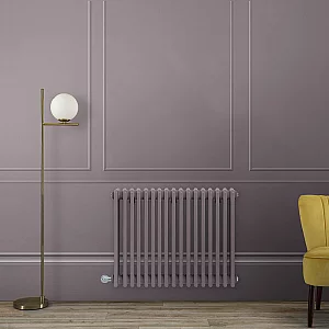 Milano Windsor Traditional Dahlia Purple Horizontal Double Column Electric Radiator 300mm x 1190mm with White Backlit WiFi Thermostat