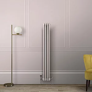 1500mm x 200mm Rose Petal Pink Vertical Traditional Double Column Radiator Milano Windsor
