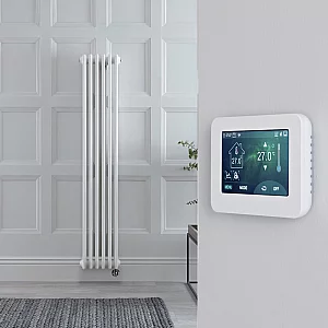 Milano Windsor White Traditional Vertical Electric Double Column Radiator 1500mm x 290mm with Touchscreen WiFi Thermostat