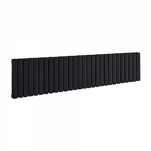 Milano Aruba Horizontal Designer Radiator Double Panel 400mm x 1647mm Dark Charcoal