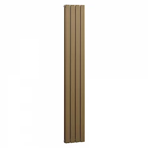 Milano Alpha Flat Panel Vertical Designer Radiator Double Panel 1600mm x 280mm Natural Brass
