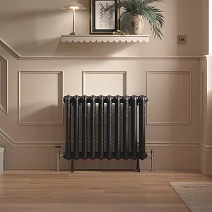 Milano Bloomsbury Traditional Horizontal 2 Column Radiator 600mm x 920mm Black