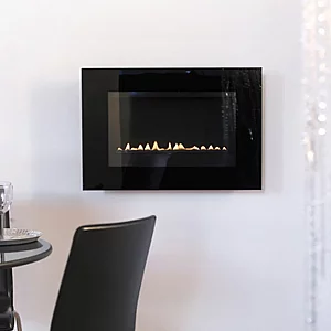 Eko Fires 5060 Black Glass Wall Mounted Flueless Gas Fire