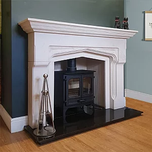 Axon Shelburne Limestone Fireplace