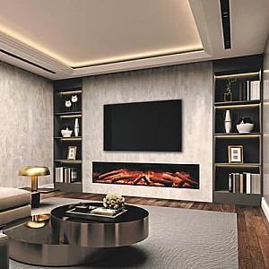 Evonic Halo 1800 Built In The Wall Media Wall Electric Fire