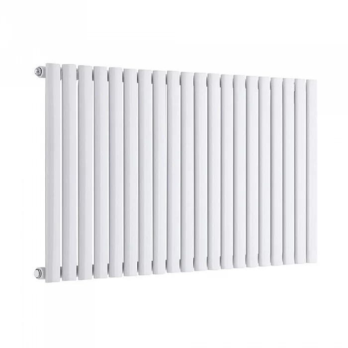 Milano Aruba Electric White Horizontal Designer Radiator 635mm x 1180mm with OnWall White Backlit WiFi Thermostat and Cable Cover