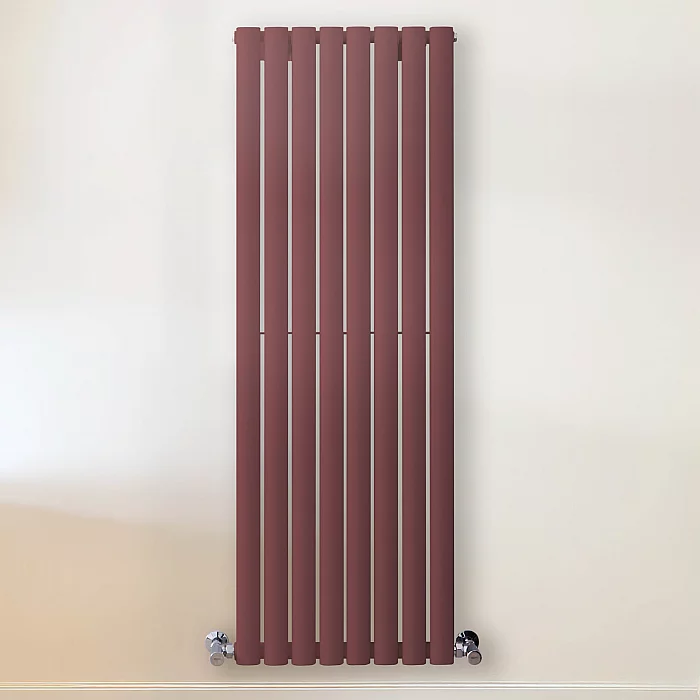 Milano Aruba Booth Red Vertical Designer Radiator 1400mm x 472mm Double Panel
