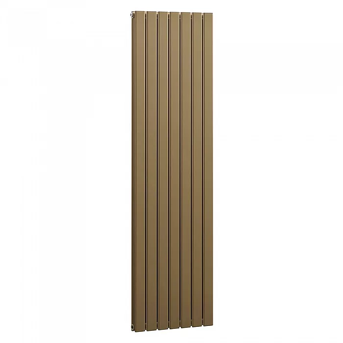 Milano Alpha Flat Panel Vertical Designer Radiator Double Panel 1600mm x 490mm Natural Brass