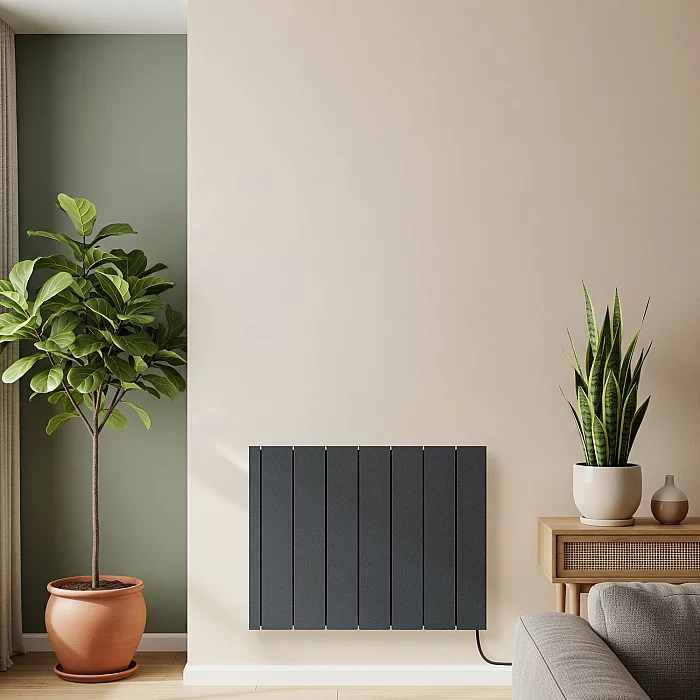 Anthracite 1800W Ceramic Core PlugIn Smart Electric Heater ECOSO Leo 568mm x 731mm